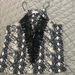 W5 Black and White Snake Print Tank Top